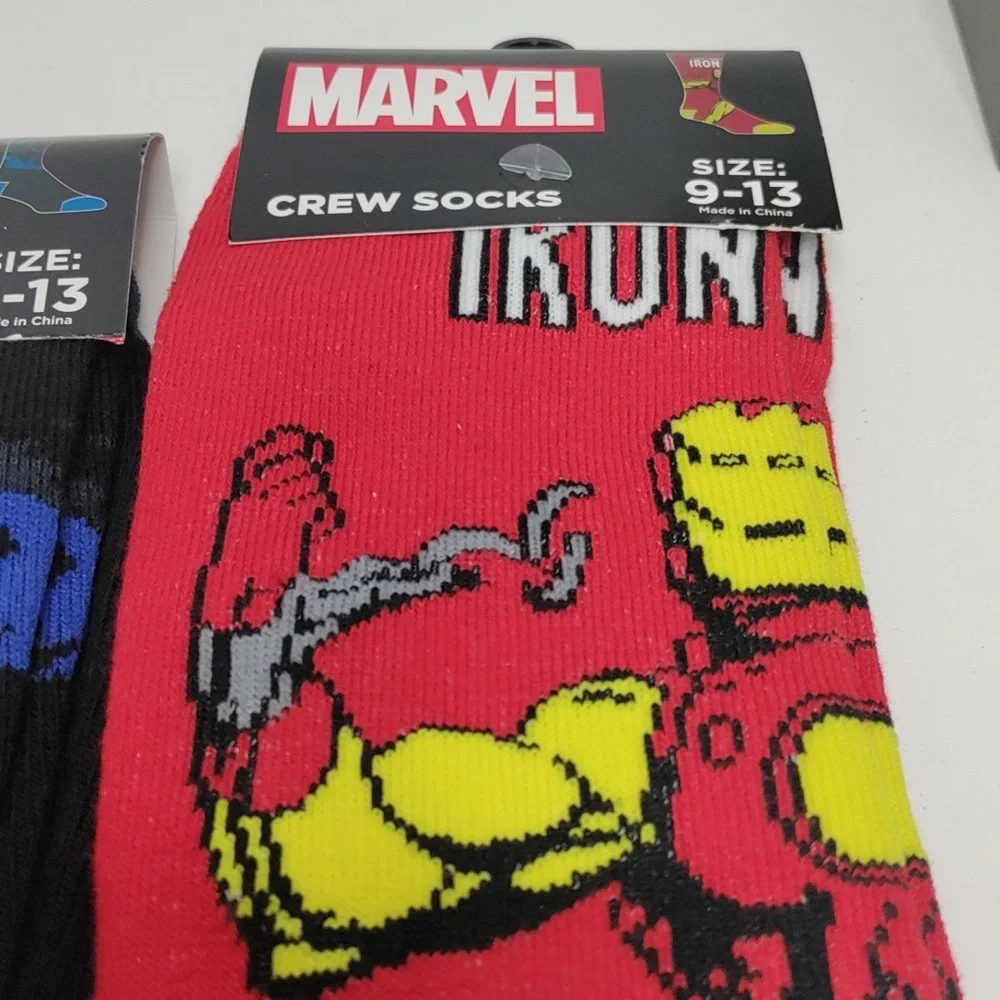 Marvel Men's Superhero Crew Socks - Blue, Black, Red - Picture 5 of 5